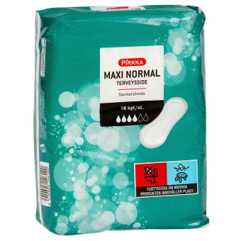 Гигиенические прокладки Pirkka Maxi Normal 4/6, 18 шт Гигиенические прокладки Pirkka Maxi Normal 4/6, 18 шт
