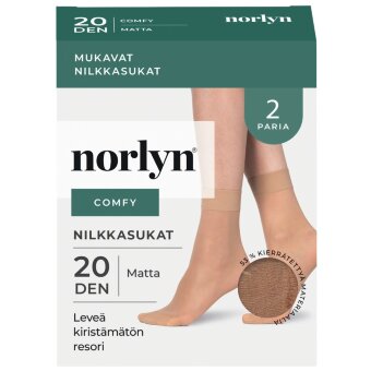 Женские носки до щиколотки Norlyn comfy 2 пары 20 den Powder, размер 36-41