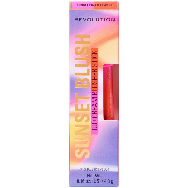Кремовый румяна-карандаш Makeup Revolution sunset duo 4,8 гр sunset pink & orange