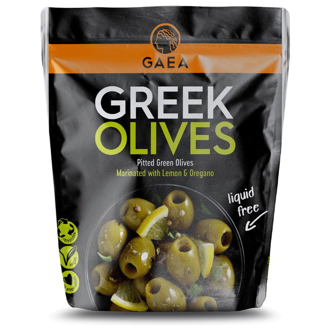 Маринованные оливки с лимоном и орегано Gaea 150г