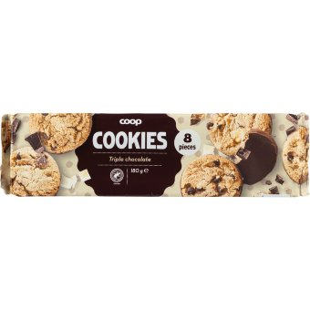 Печенье с молочным, темным и белым шоколадом Coop, 180 гр Печенье с молочным, темным и белым шоколадом Coop, 180 гр