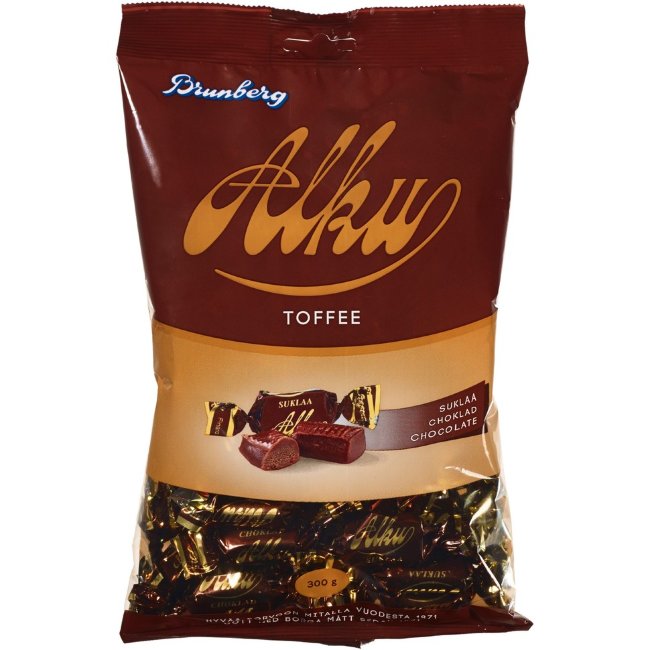 Шоколадные конфеты с ирисом Brunberg Alku toffee 300 гр