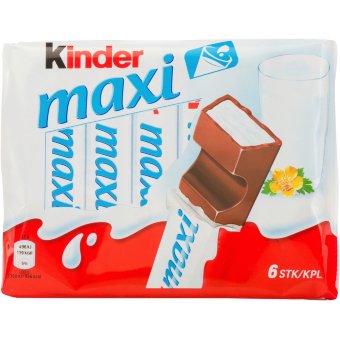 Шоколадный батончик с молочной начинкой Kinder Maxi 6x21 гр