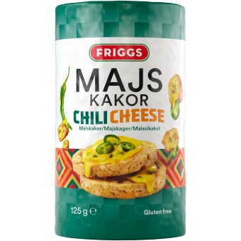 Безглютеновые кукурузные галеты с чили и сыром Friggs 125 гр Безглютеновые кукурузные галеты с чили и сыром Friggs 125 гр