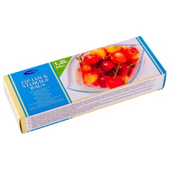 Пакеты для хранения Smile с двойной застежкой-зиппером, 1,2 л, 20,5 x 21 см, 20 шт