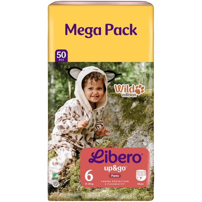 Подгузники-штаны Libero Up&Go размер 6, 50 шт, 13-20 кг