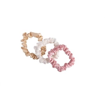 Набор тонких резинок для волос Cailap 3 шт белый/светло-розовый/бежевый
