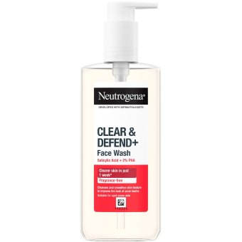 Очищающее средство для лица Neutrogena Clear&Defend+ 200 мл Очищающее средство для лица Neutrogena Clear&Defend+ 200 мл