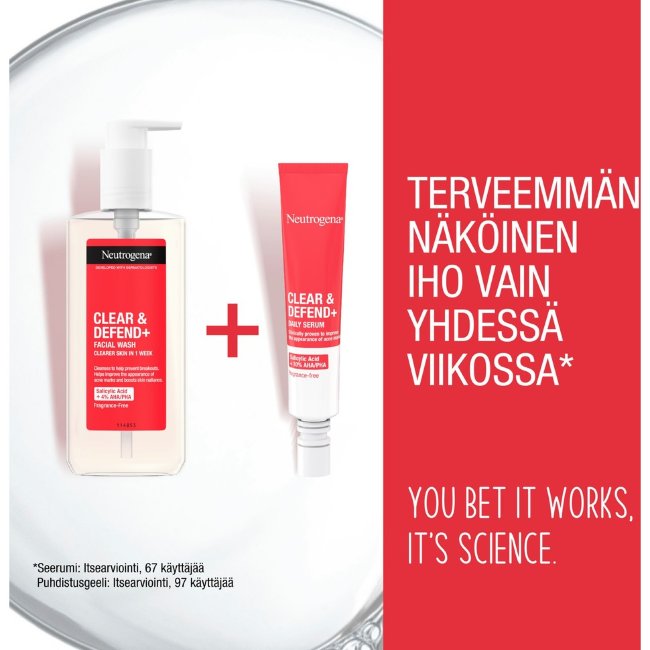 Очищающее средство для лица Neutrogena Clear&Defend+ 200 мл