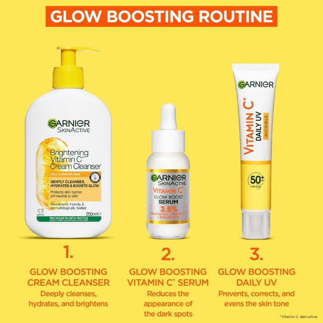 Невидимый увлажняющий солнцезащитный крем Garnier SkinActive Vitamin C* SPF50 для смуглой кожи 40 мл