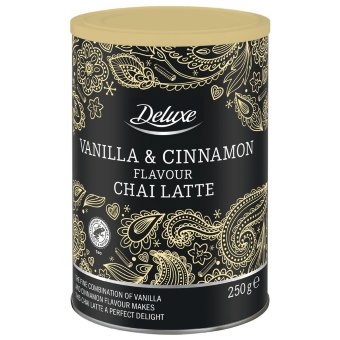 Чёрный чай латте со вкусом ванили и корицы Deluxe 250 гр Чёрный чай латте со вкусом ванили и корицы Deluxe 250 гр