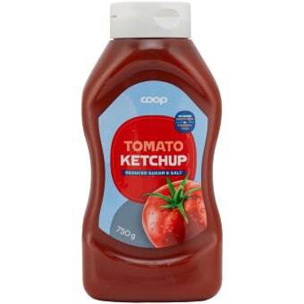 Кетчуп томатный Coop с меньшим содержанием сахара и соли 750 гр Кетчуп томатный Coop с меньшим содержанием сахара и соли 750 гр