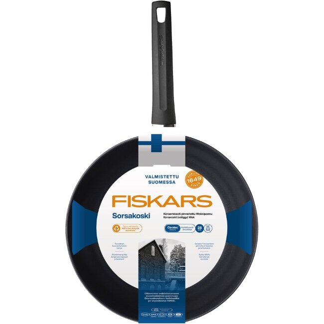 Вок-сковорода Fiskars Sorsakoski 28 см, керамическая
