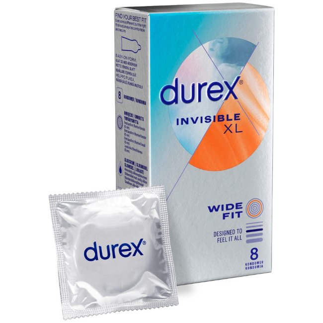 Презервативы Durex Invisible XL Wide Fit 8 шт