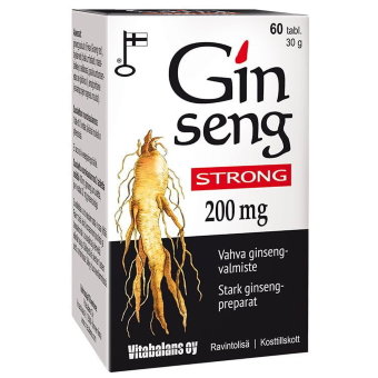Женьшень (усиленный) Ginseng Strong 200 мг 60 капсул Vitabalans Женьшень (усиленный) Ginseng Strong 200 мг 60 капсул Vitabalans