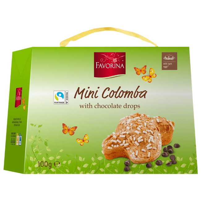 Пасхальный десерт Favorina Mini Colomba с шоколадной крошкой 100 гр