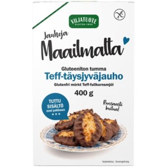 Цельнозерновая мука из тёмного тефа Virtasalmen Viljatuote без глютена 400 гр Цельнозерновая мука из тёмного тефа Virtasalmen Viljatuote без глютена 400 гр