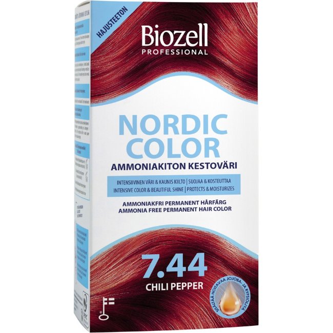 Стойкая краска для волос без аммиака Biozell Nordic Color Professional Chili Pepper 7.44 упаковка 2 шт х 60 мл