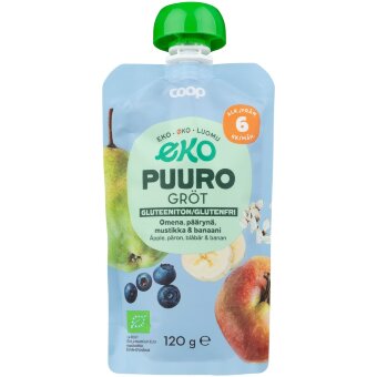 Безглютеновая каша Coop Eko с яблоком, грушей и черникой органическая 120 гр 6 мес