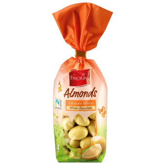 Миндаль в белом шоколаде Favorina со вкусом десерта Сабайон 200 гр Миндаль в белом шоколаде Favorina со вкусом десерта Сабайон 200 гр