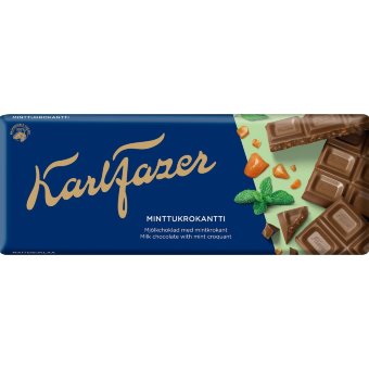Шоколад Fazer Mint Krokant (миндальный круассан с мятой) 180 гр