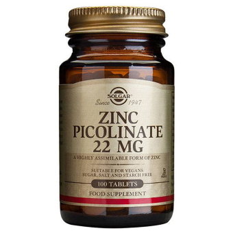 Цинка пиколинат для иммунитета Solgar Zink Picolinate 22 мг 100 табл