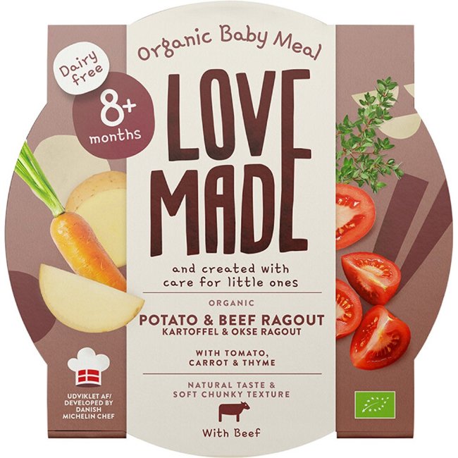 Детское питание Пюре из картофеля и говяжьего рагу LoveMade органическое с 8 месяцев 185 гр
