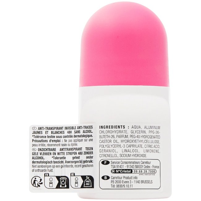 Дезодорант-ролик Carrefour Soft без белых следов 50 мл