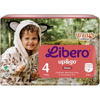 Подгузники-шорты Libero Up&Go размер 4, 33 шт, 7-10 кг