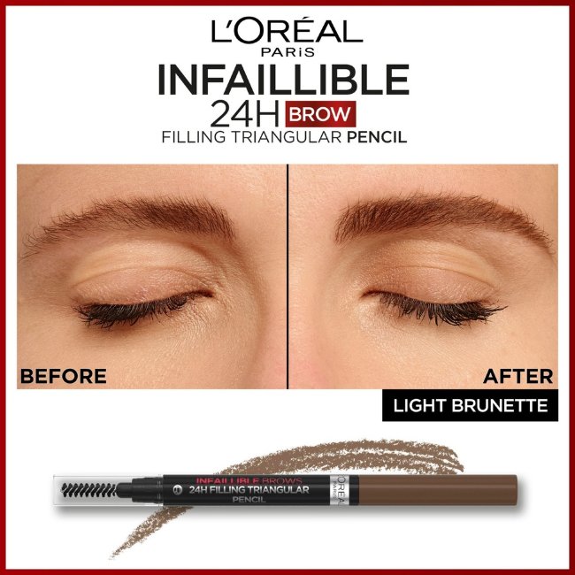 Карандаш для бровей L'Oréal Paris Infaillible Brows 24H Filling Triangular 5.0 светлый каштановый 1 мл