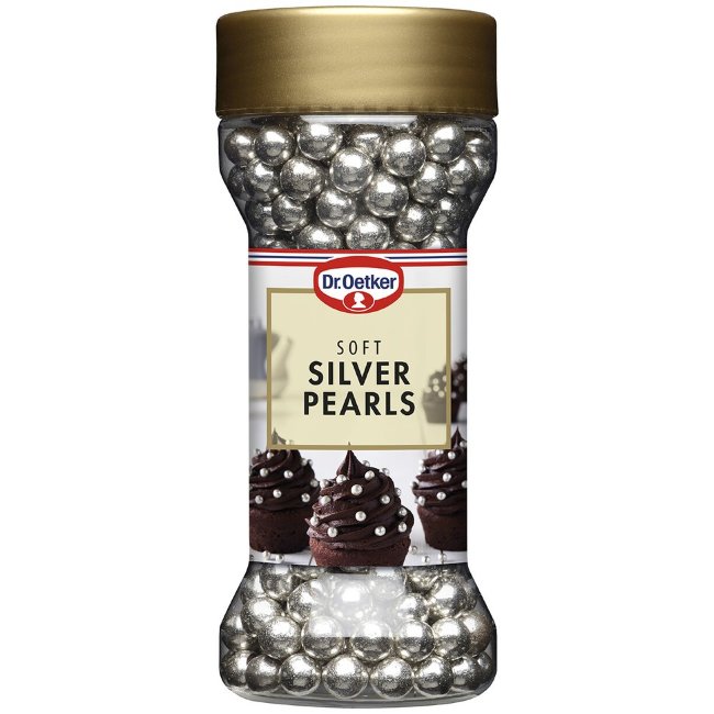 Шоколадное кондительское украшение DR OETKER (серебряные жемчужины) 45 гр Шоколадное кондительское украшение DR OETKER (серебряные жемчужины) 45 гр