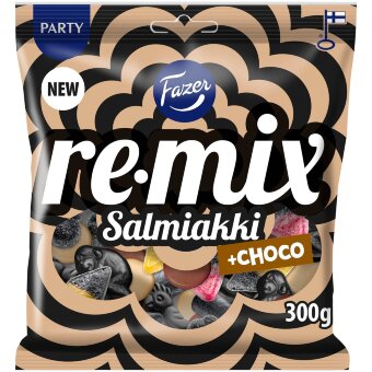 Карамель и шоколадные драже Fazer Remix Salmiakki +choco 300 гр Карамель и шоколадные драже Fazer Remix Salmiakki +choco 300 гр