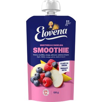 Смузи с черникой и малиной Elovena 120 гр Смузи с черникой и малиной Elovena 120 гр