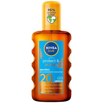 Активатор загара NIVEA SUN Protect Bronze Protecting Oil Spray Spf20, 200 мл Активатор загара NIVEA SUN Protect Bronze Protecting Oil Spray Spf20, 200 мл