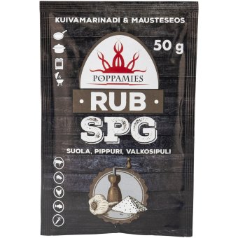 Приправа Poppamies Rub SPG соль-перец-чеснок 50 гр Приправа Poppamies Rub SPG соль-перец-чеснок 50 гр