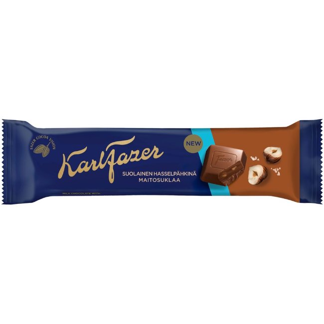 Шоколадный батончик Karl Fazer с солёным лесным орехом 37 гр