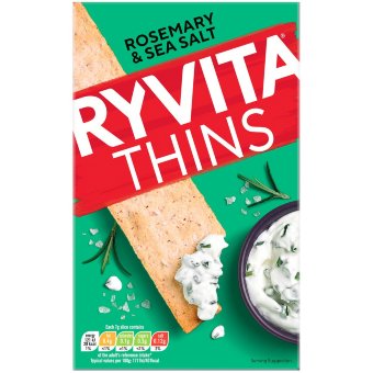 Тонкие крекеры Ryvita с розмарином и морской солью 125 гр
