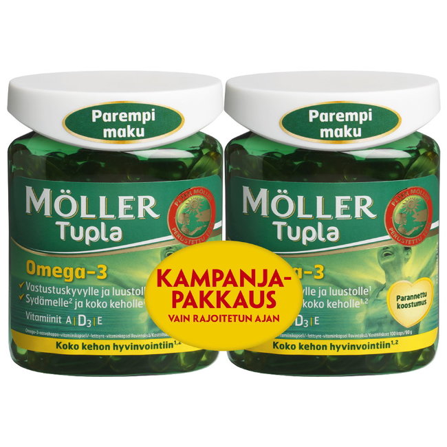 Рыбий жир Omega-3 Moller Tupla 2х100 капсул (Омега-3 Меллер Тупла) Рыбий жир Omega-3 Moller Tupla 2х100 капсул (Омега-3 Меллер Тупла)