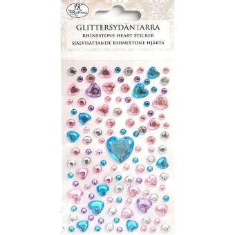 Наклейки J.K. Primeco с блестящими сердечками синие/фиолетовые