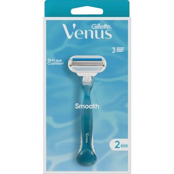 Женский бритвенный станок Gillette Venus Smooth и 2 сменных лезвия Женский бритвенный станок Gillette Venus Smooth и 2 сменных лезвия