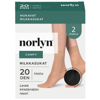 Женские укороченные носки Norlyn 20 den (уп 2 шт) черные, размер 36-41