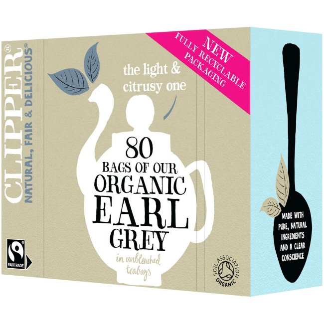 Черный чай Clipper Luomu Earl grey в упаковке 80 шт 200 гр
