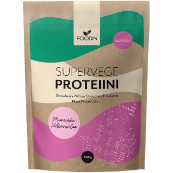 Протеиновый порошок Foodin Supervege земляника-белый шоколад 600 гр
