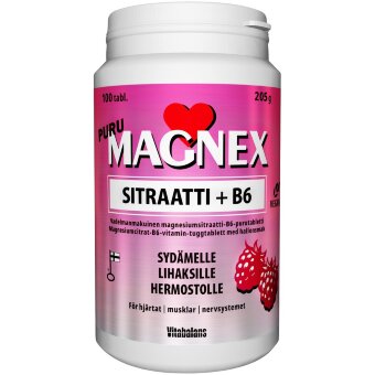 Жевательные таблетки Magnex Citrate 375 мг + B6 со вкусом малины 100 шт