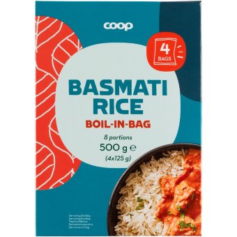 Басмати рис в кулинарных пакетах Coop (уп 4 шт) 500 гр Басмати рис в кулинарных пакетах Coop (уп 4 шт) 500 гр
