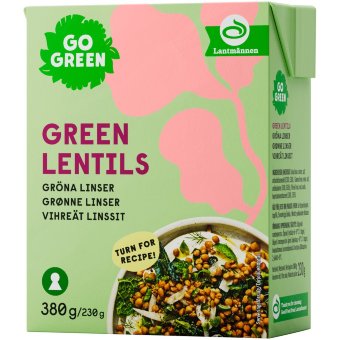 Зеленая чечевица в рассоле GoGreen 380 гр