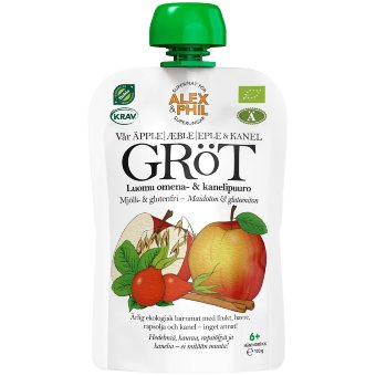 Органическая овсяная каша Alex&Phil с яблоком и корицей 100 гр