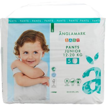Подгузники-трусики Änglamark Baby junior 5 12-20 кг 38 шт