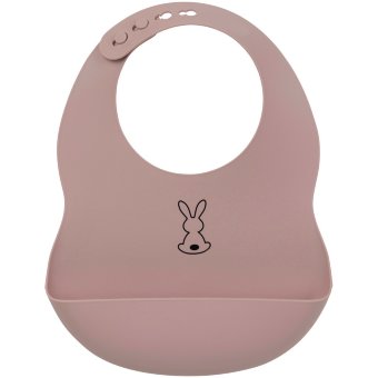 Силиконовый нагрудник Nattou, пыльно-розовый