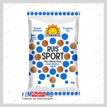 Хрустящие ржаные чипсы "Спорт" со сметаной и луком Linkosuo Ruis Sport 50 гр